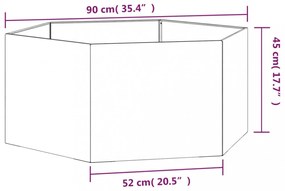 rozsda színű corten acél növénytartó 90 x 90 x 45 cm