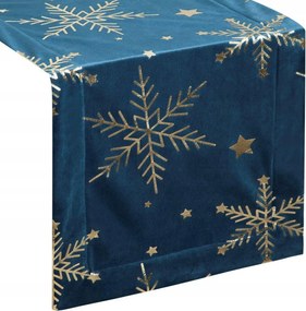 Karácsonyi dekorációs futópad sötétkék karácsonyi ajándék asztalra 40x140cm