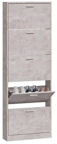 betonszürke szerelt fa cipőszekrény 59 x 17 x 169 cm