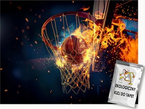 Fotótapéta Flizelina Sport Kosárlabda Kosár Labda Mérkőzés Tűz 400x280 ragasztó