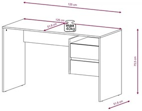 Íróasztal fiókokkal MARLO, artisan tölgy/antracit