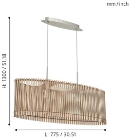 Eglo 96194 - Csillár SENDERO 2xE27/60W/230V