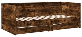 füstös tölgy kanapéágy fiókkal matrac nélkül 75x190 cm