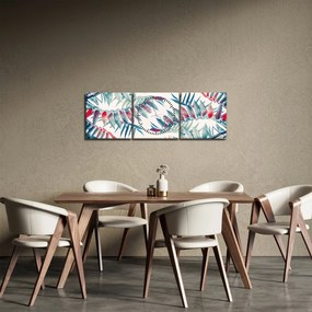 Kép - Trópusi levelek (órával) (90x30 cm)