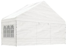 fehér polietilén pavilon tetővel 15,61 x 5,88 x 3,75 m