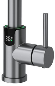 Austler FH-3113 mosogató csaptelep - kiemelhető multifunkciós fej - vízhőfok kijelző (gunmetal)