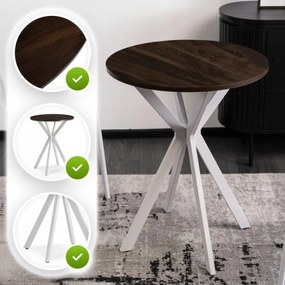 Stół LAUREN 60 cm Orzech/Biały