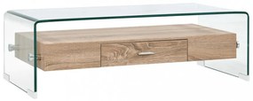 átlátszó edzett üveg dohányzóasztal 98 x 45 x 31 cm