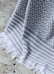Szőtt pamut takaró exkluzív Lara szürke 150x200cm TiaHome