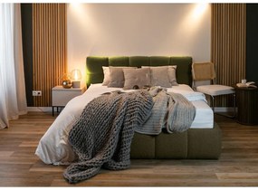 Franciaágy 140 cm Cirsten 140 (ágyráccsal) (tárolóhellyel) (oliva). Akció -15%. 1099534