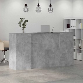 recepciós pult betonszürke 200x50x103,5 cm szerelt fa