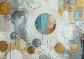 Fotótapéta Flizelina Dekoratív irodai geometrikus kerekek 208x146 Ragasztó