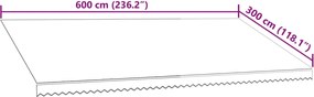Narancssárga és barna napellenző ponyva 6 x 3 m