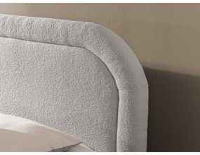 Világosszürke ágyneműtartós boxspring ágy 160x200 cm Ornes – Ropez