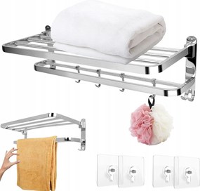 Fali Törölközőtartó Fürdőszoba Polc Akasztós Összecsukható Loft Akasztók
