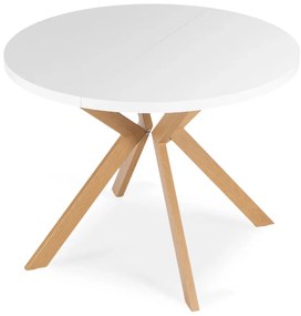 Bővíthető Étkezőasztal Fehér/Tölgy Színben. LUKAS 100-250 cm