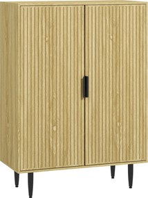 HOMCOM Helytakarékos Cipőtartó 15 Pár Cipőhöz, Előtér Cipőtartó 4 Állítható Polccal és Fém Lábakkal, 80x38x110cm, Tölgy | Aosom