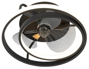 Mennyezeti ventilátor fekete 46,5 cm LED-del, távirányítóval - Kees