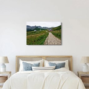 Kép - Hegyi táj házakkal (90x60 cm)