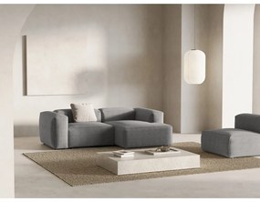 Világosszürke kordbársony sarokkanapé (jobb oldali-heverő résszel) Bergano – Cosmopolitan Design