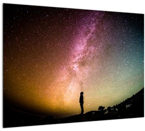 Kép - égbolt tele csillagokkal (üvegen) (70x50 cm)