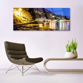 Modern üvegkép Mountain Beach Landscape 125x50 cm
