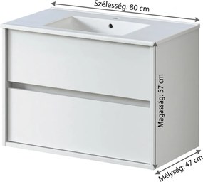 RODO fürdőszoba faliszekrény+mosdószekrény + mosdó 60 cm matt fehér (összeszerelve)