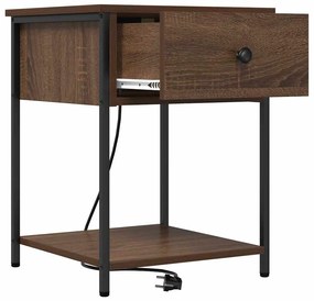 Éjjeliszekrény 2 pcs barna tölgy 42 x 41 x 56 cm Faanyag