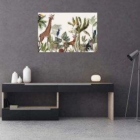 Kép - Állatokkal teli dzsungel (90x60 cm)
