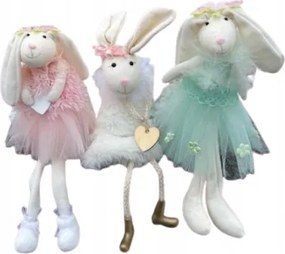 Nyuszi Figurák Nyuszik Fehér Zöld Rózsaszín Dekoratív Húsvét 3db