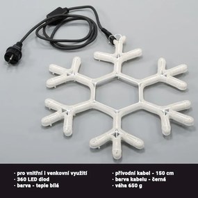 NEXOS Karácsonyi hópehely 40 x 35 cm 360 LED hideg fehér