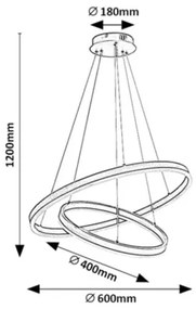 Rabalux 72305 - LED dimmelhető kábelre függeszthető csillár ISAURE LED/80W/230V 3000-6500K+távirányító