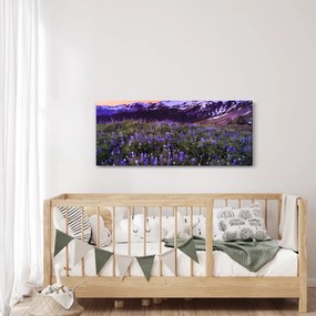 Kép - Vulkán és a virágok (120x50 cm)