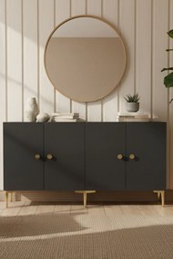 Simple komód, antracit-arany, 150 cm