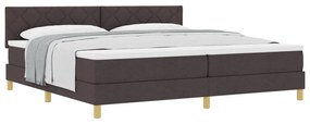 Boxspring ágy matraccal Sötétbarna 200x200 cm Szövet