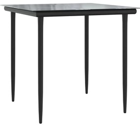 3részes világosszürke polyrattan kerti étkezőgarnitúra párnával