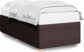 vidaXL sötétbarna szövet ágykeret matrac nélkül 90x200 cm