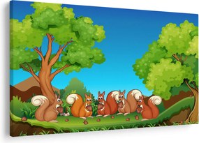 Kép - boldog mókusok (90x60 cm)