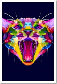 Poszterek keretben 40x60 Absztrakt cica