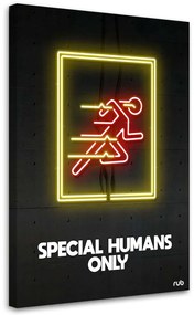 Gario Vászonkép Neon figyelem gyors emberek - Rubiant Méret: 40 x 60 cm
