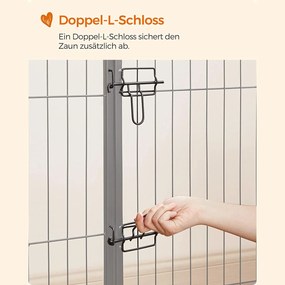 Kutya kennel, kutyakerítés, kifutó kutyáknak 8 részes, fekete 240x80x100cm