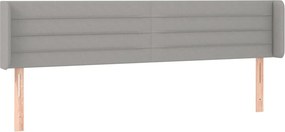 vidaXL világosszürke szövet fejtámla 203x16x78/88 cm