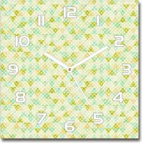 Négyzet alakú üveg falióra Geometrikus háttér 30x30 cm