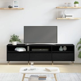 TV szekrény fekete tölgy 150x30x44.5 cm szerelt fa