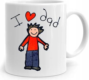 Apák Napi Bögre Apáknak I Love Dad Ajándék fényképes nyomtatással