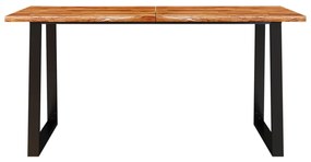 tömör akácfa étkezőasztal természetes éllel 160 x 80 x 75 cm