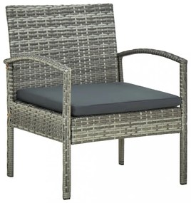 szürke polyrattan kerti szék párnával