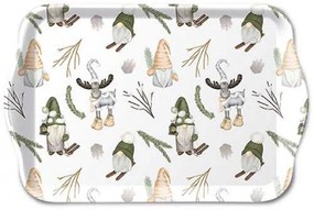 Karácsonyi műanyag konyhai kis tálca 13x21 cm Forest gnomes