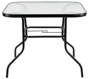 Vella fémvázas üveg kerti asztal