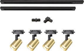 BRILAGI - Spotlámpa sínes rendszerhez HUSKY 4xGU10/10W/230V fekete/arany